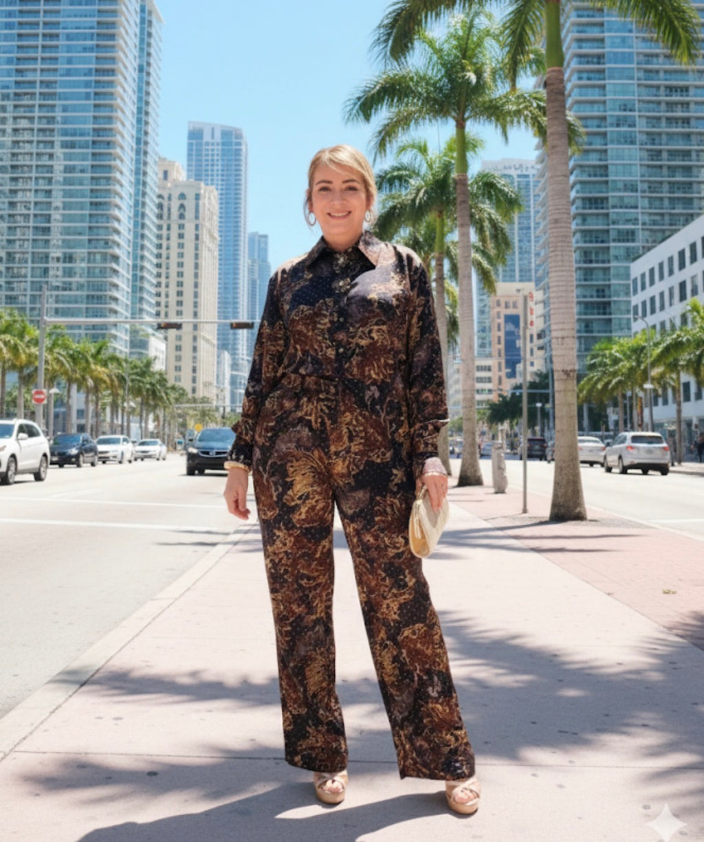 two-piece set modern "pajama-chic" trendy