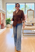 Asymetric Mocha  trendy blouse