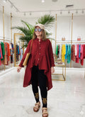 Italian Linen Asymmetric High-Low Tunic - Loose Fit Longline Blouse/Top