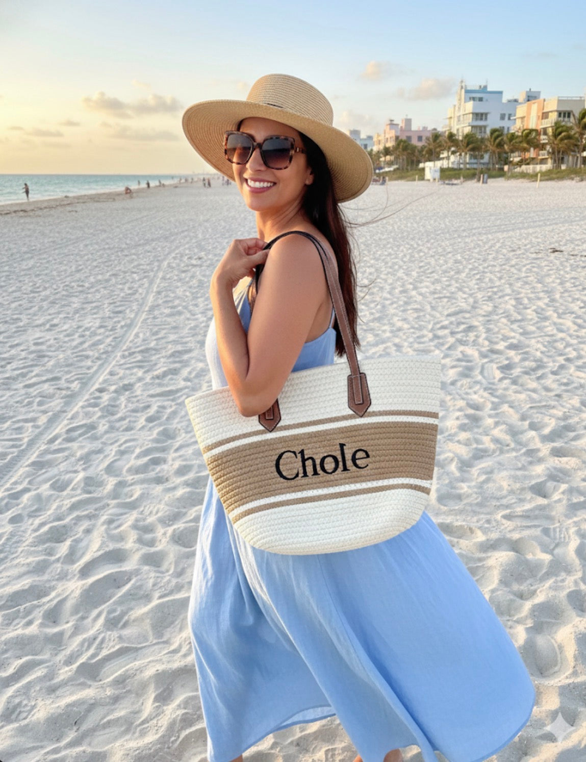 Mediterranean Woven Chloe Tote