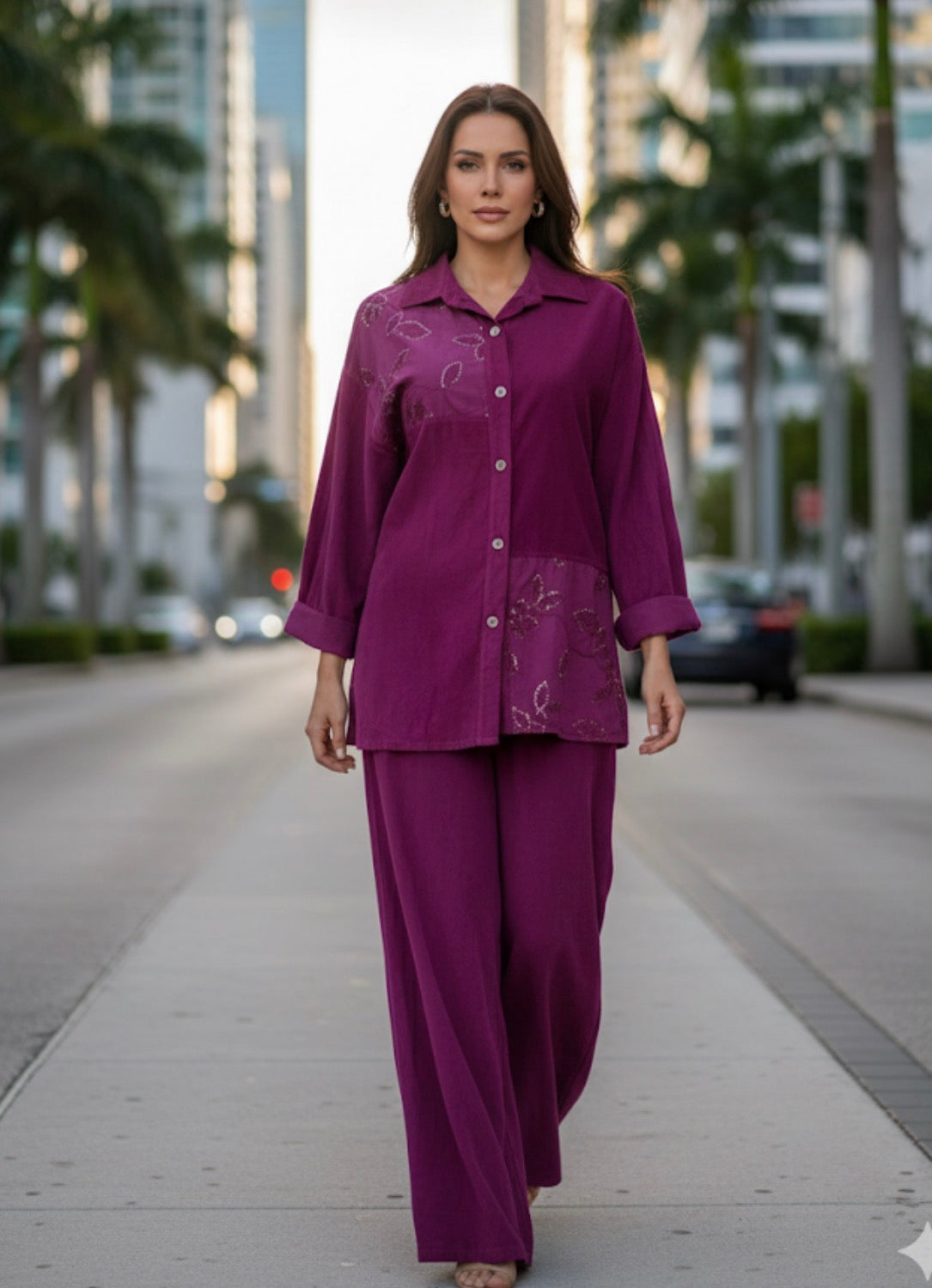 Bohemian Fuchsia Corduroy Two-Piece – Urban Lu