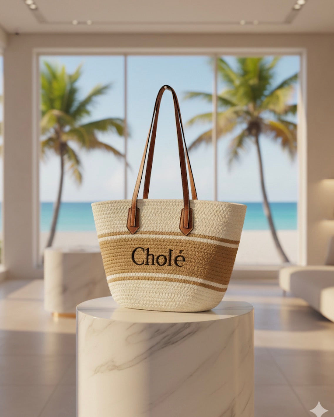 Mediterranean Woven Chloe Tote