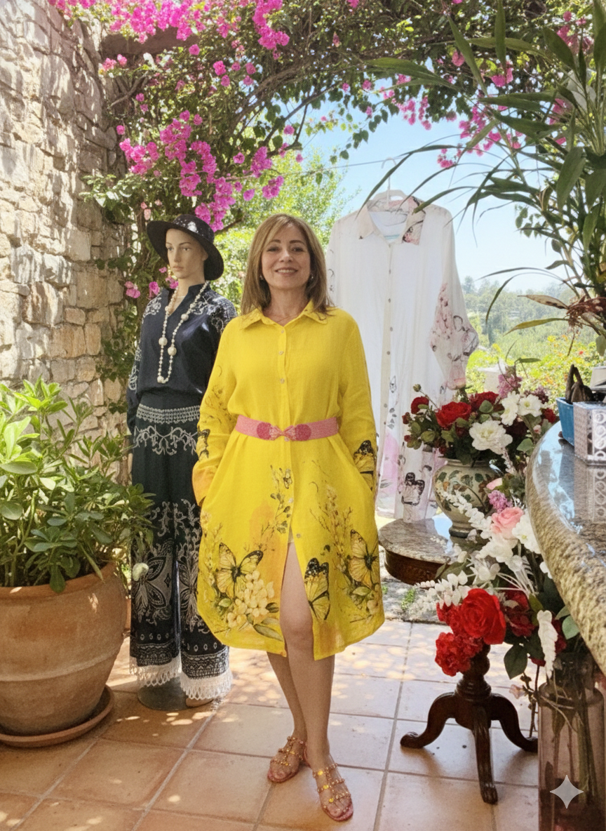 Linen butterfly dress
