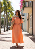 Salmon linen dress